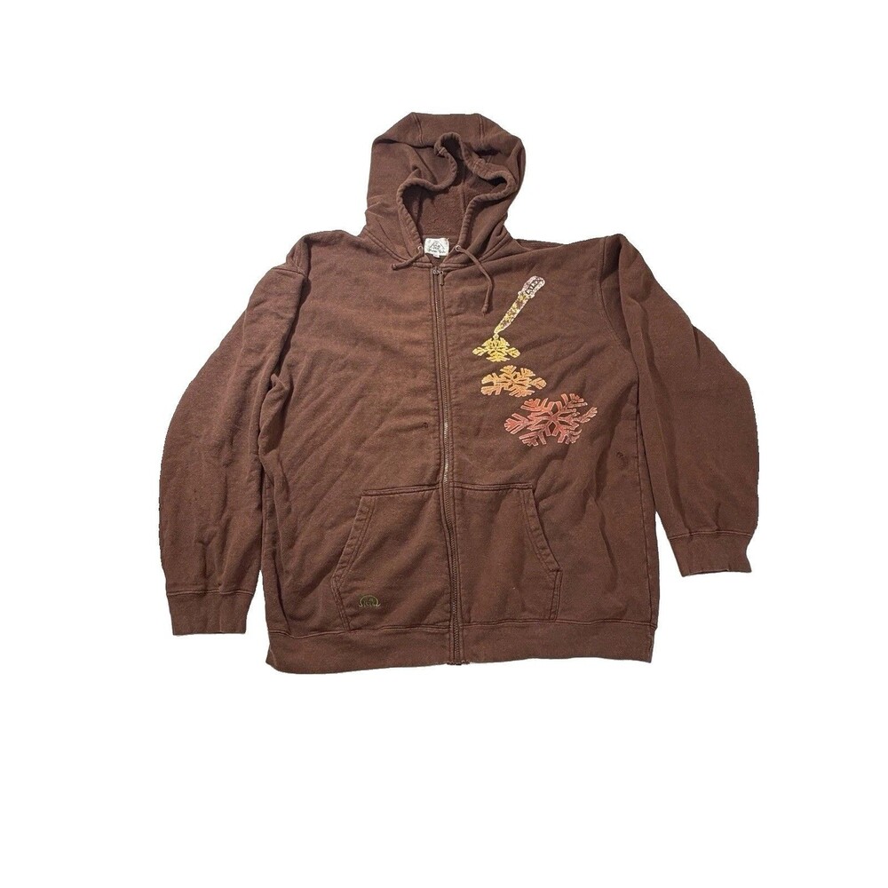 Divine Tribe Men’s 90’s Vintage Hemp Fleece Calyx Graphic Hoodie Full Zip XL